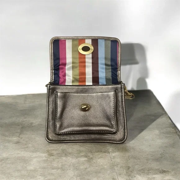 Coach 12793 Limited Edition Bleeker Street Metallic Gold Chain Strap Minibag - Picture 3 of 6